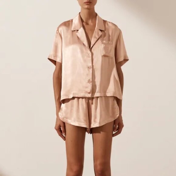 Shona Joy LA LUNE LOUNGE SHIRT SET - DESERT ROSE Size S EUC $220 MSRP - Picture 1 of 10